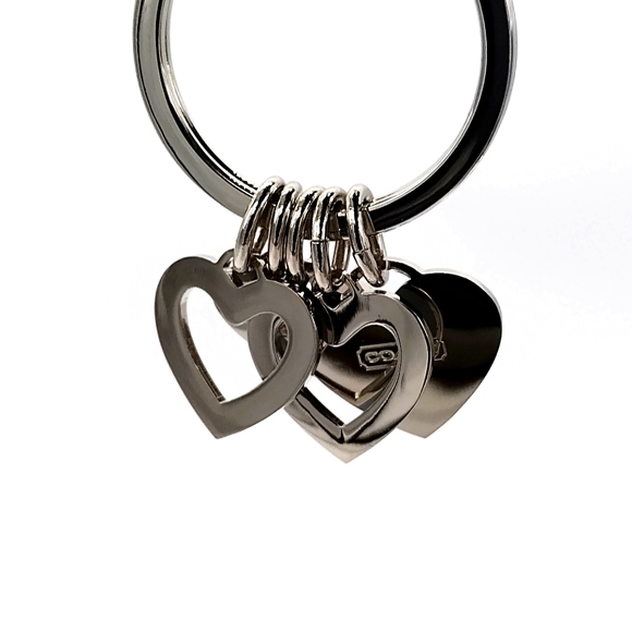 COACH Heart Hearts keychain Pink Blue hearts Purse Charm Keychain - Picture 5 of 9